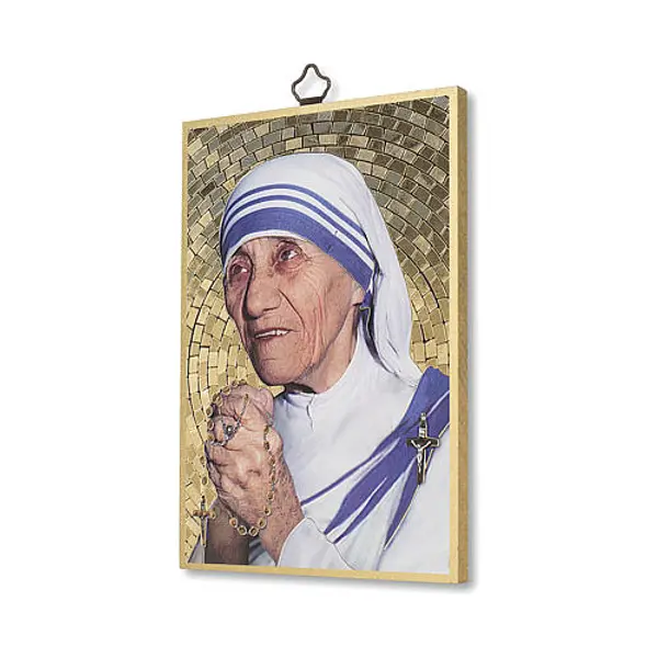 Impression sur bois Ste Mère Teresa de Calcutta La Vie est la vie ITA