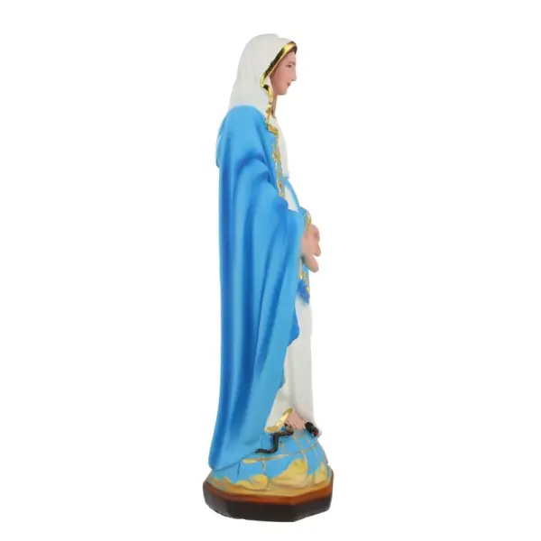 Statue de la Vierge Miraculeuse blanche 34cm en résine