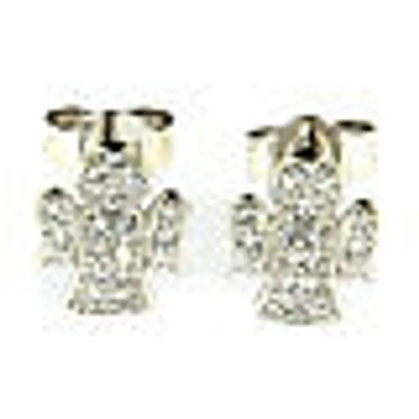 Boucles oreilles anges zircons AMEN en argent 925 rhodié