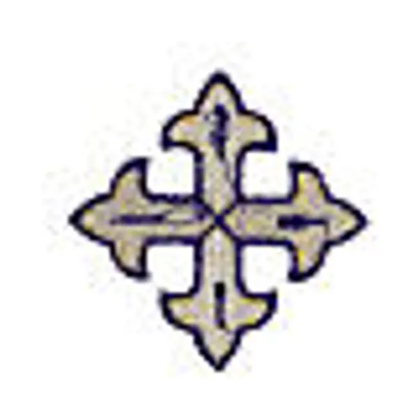 Pièce décorative thermocollante 8 cm croix trilobée couleurs liturgiques