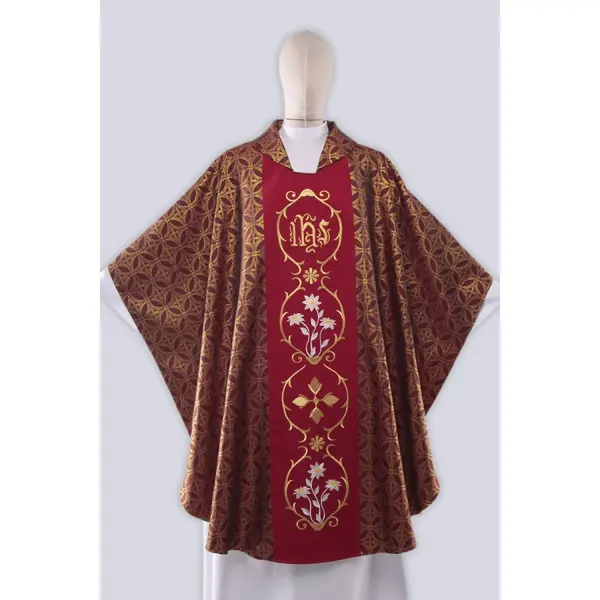 Chasuble rouge et or brodée Kw6/c