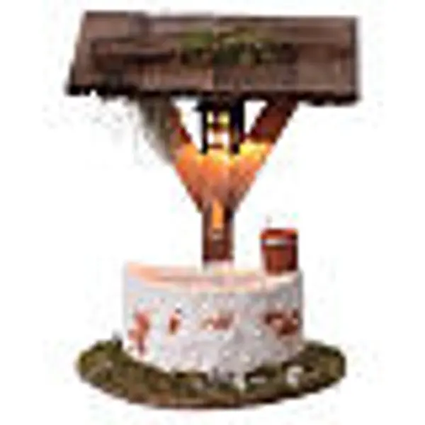 Fontaine avec lanterne éclairage électrique 12x10x7 cm crèche 7 cm