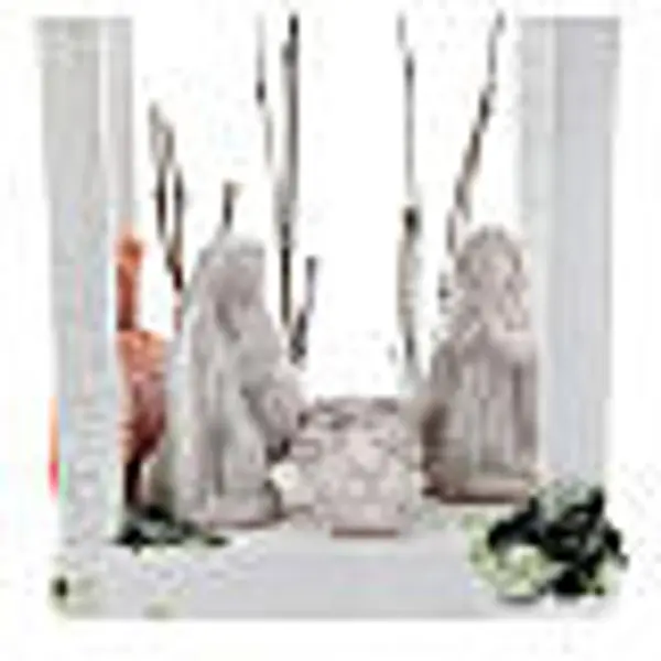 Lanterne bois Nativité 8 cm terre cuite Deruta blanche 23x15x10 cm