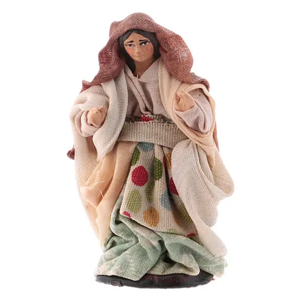 Femme en promenade crèche Napolitaine 8 cm