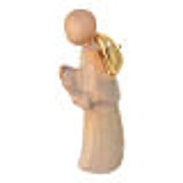 Ange Gloria crèche 12 cm bois doré Val Gardena