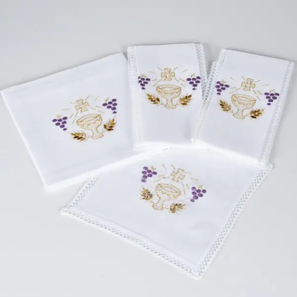 Linge d'autel calice raisins épis