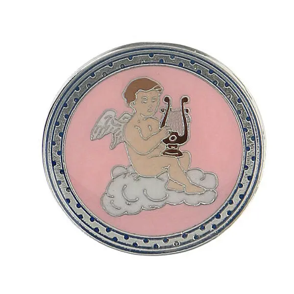 Broche ange émail rose