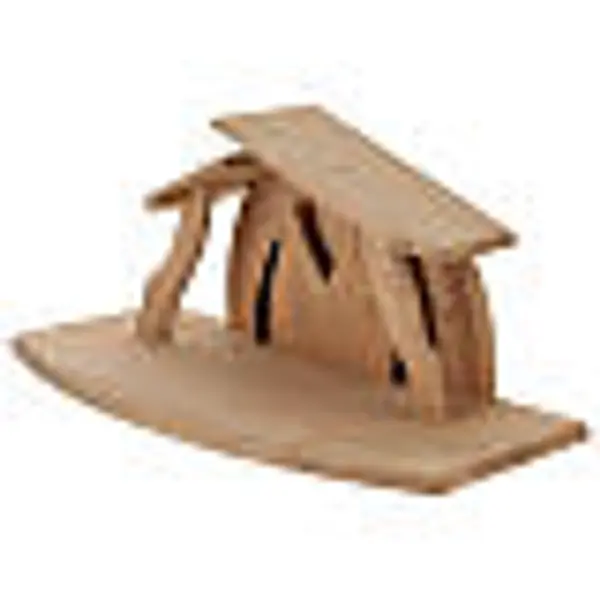Cabane Altea bois naturel pour crèche 13 cm Val Gardena