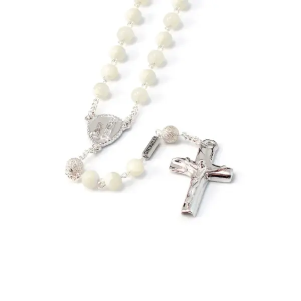 Chapelet précieux de l'Apparition de Lourdes en Nacre et Argent