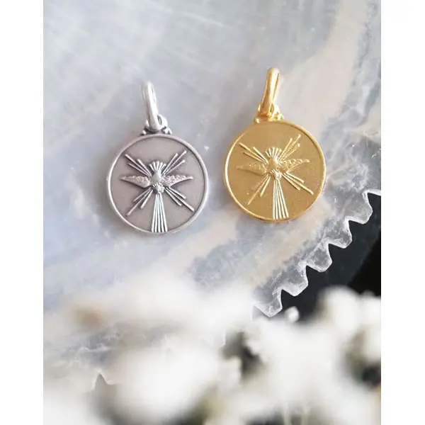 Médaille Paraclet | Plaqué or - Argent - 14mm