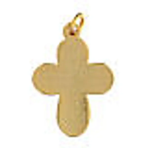 Croix pendentif zamak doré émail noir strass cristal