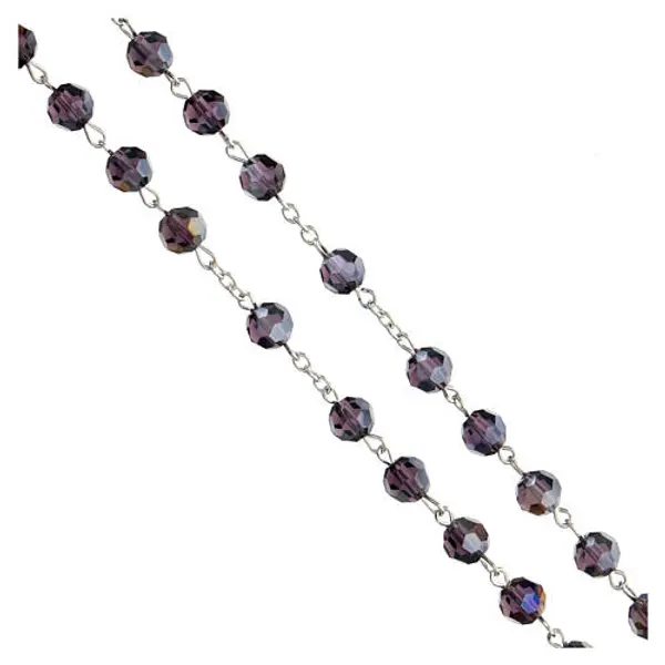 Chapelet cristal véritable couleur améthyste 8 mm