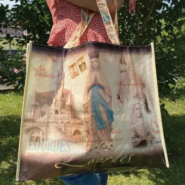 Sac de course de Lourdes avec images sépia