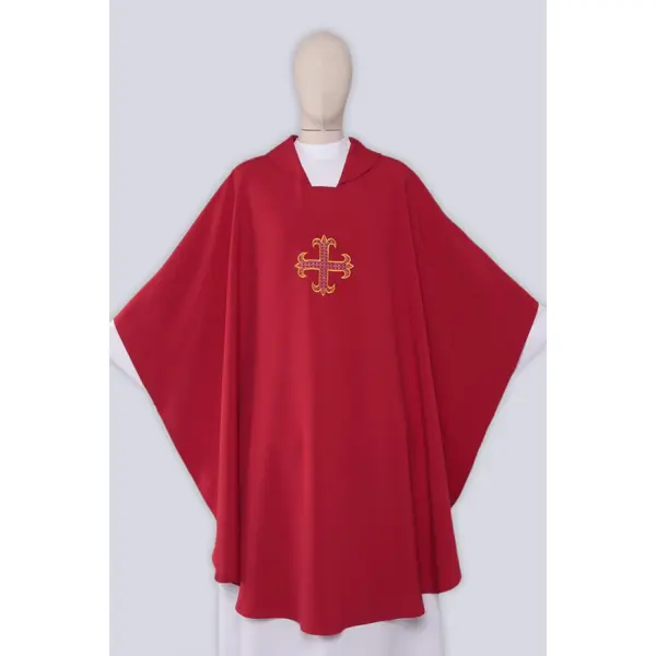 Chasuble rouge brodée Gh11/c