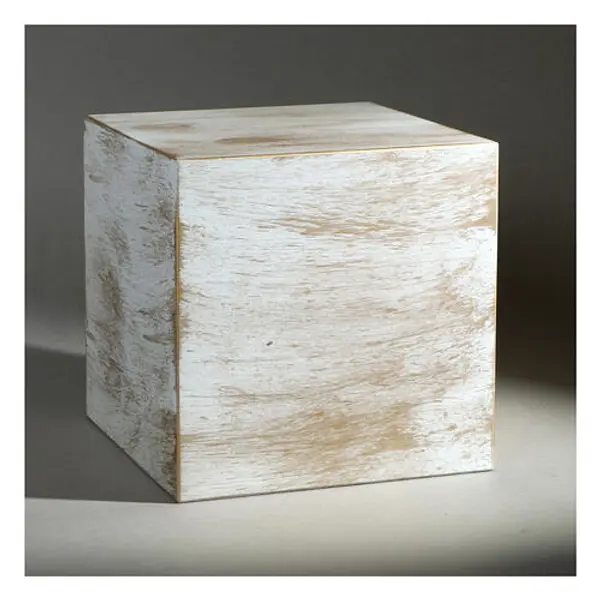 Urne cinéraire cube lisse finition bronze or blanc mat 5L