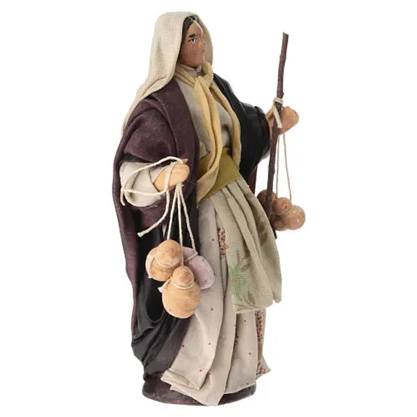 Femme vendant des fromages, crèche napolitaine 14 cm