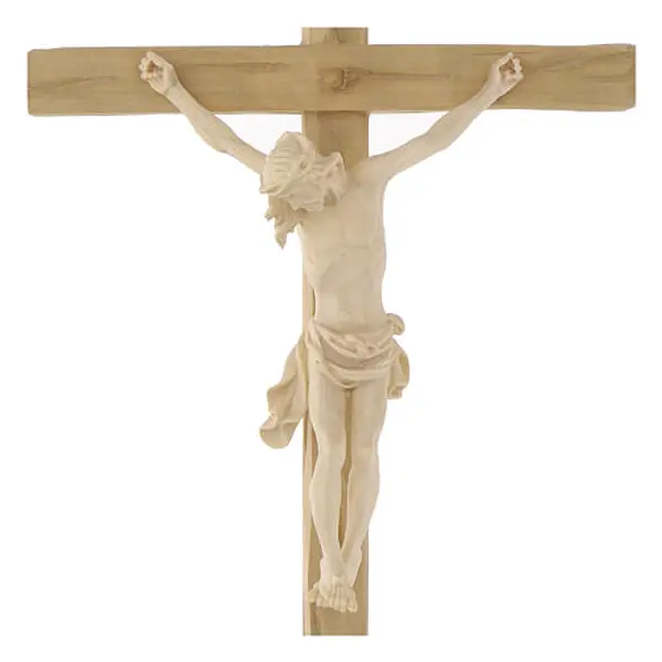Crucifix Walder bois naturel Val Gardena sculpté