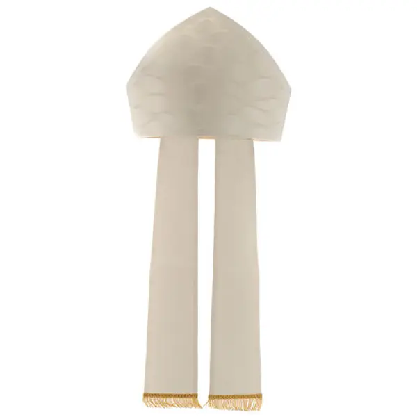 Mitre blanc ivoire laine soie Jacquard Gamma