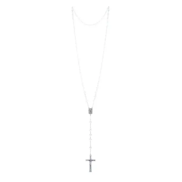 Chapelet de Lourdes en cristal véritable, coeur Apparition de Lourdes