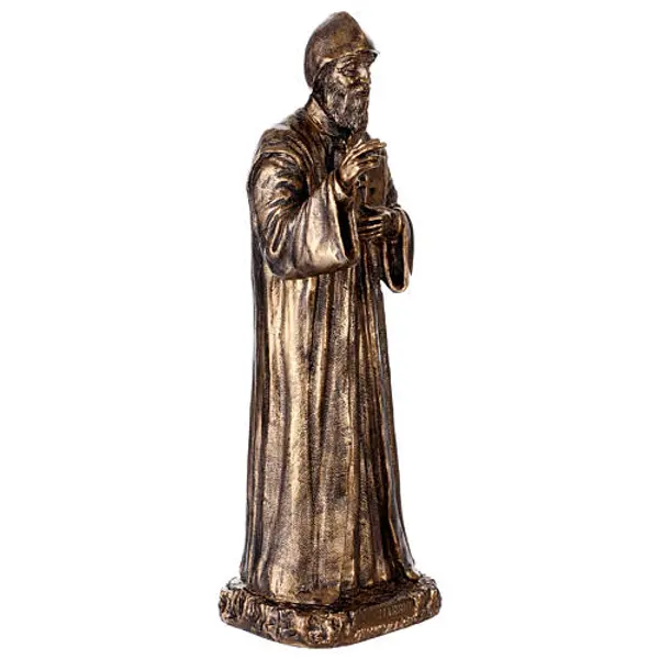 Statue Saint Charbel en résine patinée bronze 40 cm