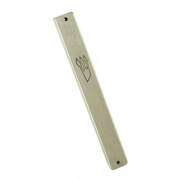 Étui à mezouzah classique en aluminium résistant aux intempéries - Argent mat