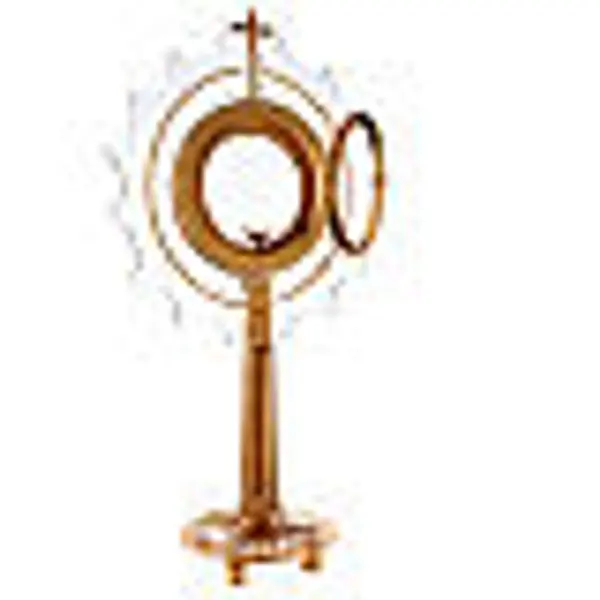 Ostensoir plexiglas laiton pierres anges hostie 15 cm