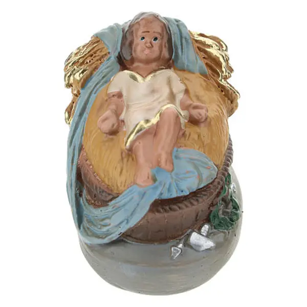 Enfant Jésus plâtre coloré pour crèche 10 cm Arte Barsanti