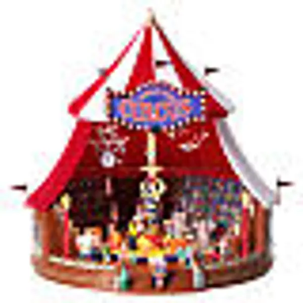 Boîte à musique tente de cirque avec personnages 30x25 cm