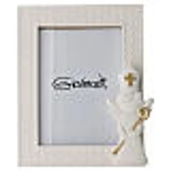 Cadre photo ange Confirmation résine blanche pour image 13x9 cm