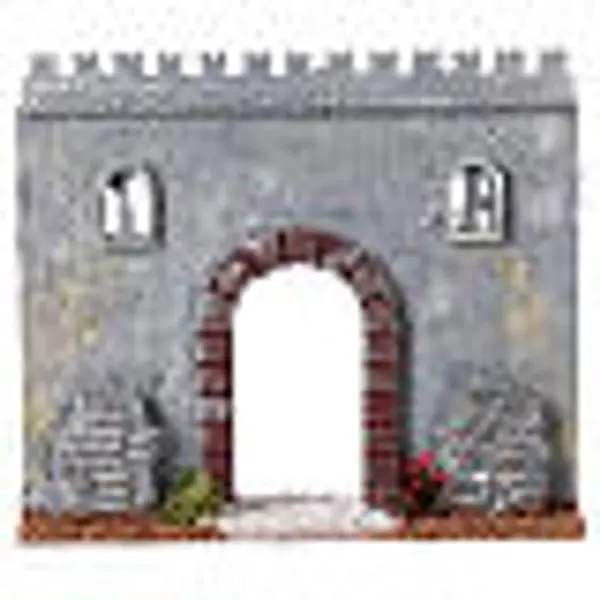 Remparts avec porte style XIXe siècle 20x20x5 cm pour crèche 8 cm