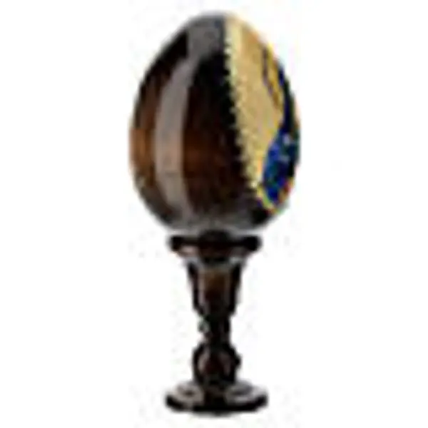 Oeuf russe peint Lis Blanc h tot. 13 cm