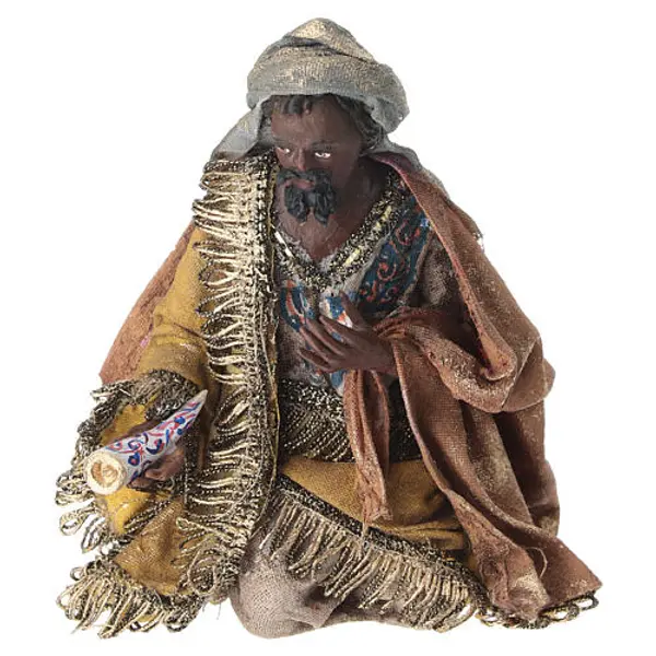 Roi Mage noir 13cm crèhe Angela Tripi