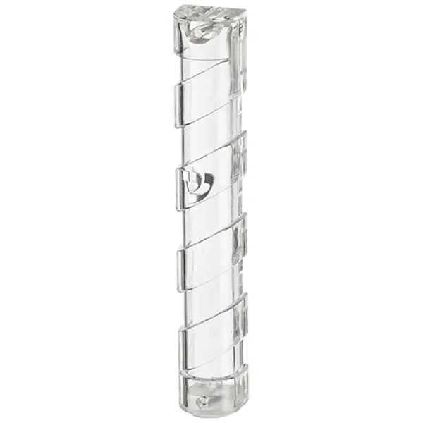 Étui à mezouzah en plastique transparent avec motif en spirale - Argenté
