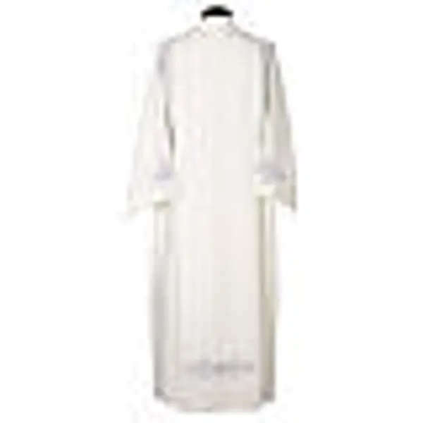Aube plis broderie colombes gris clair