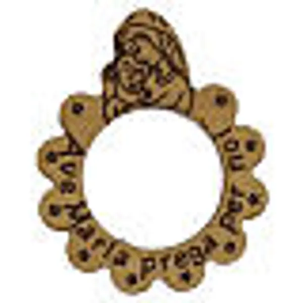 Bague chapelet Monastère des Clarisses d'Albano en bois d'olivier Vierge à l'Enfant