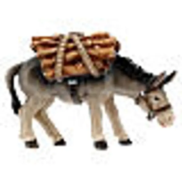 Âne avec bois santon bois peint crèche Kostner 12 cm