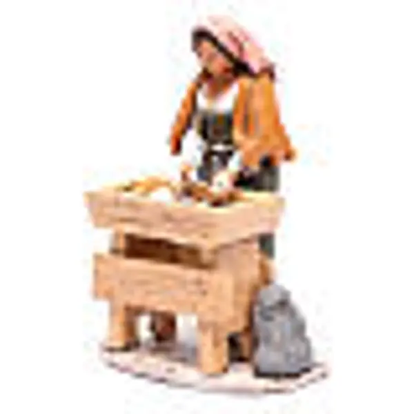 Femme qui pétrit en terre cuite crèche Deruta 30 cm
