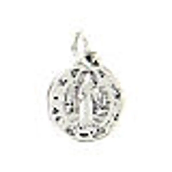 Médaille Saint Benoît 10 mm zamak argenté