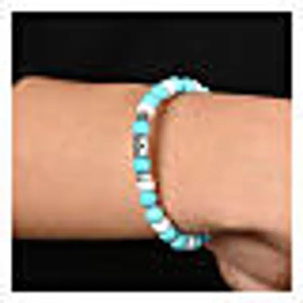 Bracelet Benedictus pierres naturelles turquoise et blanc argent 925