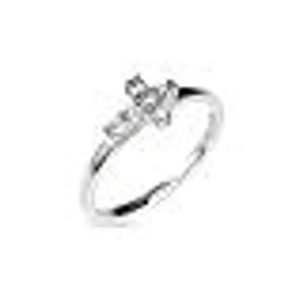 Bague Amen argent 925 type alliance croix de zircons