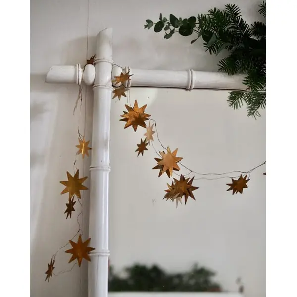 Guirlande étoiles de Noël dorées