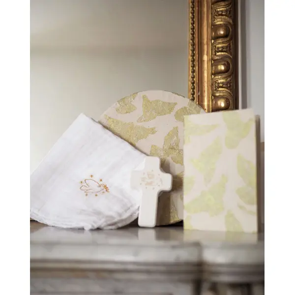 Coffret cadeau baptême - Tons dorés