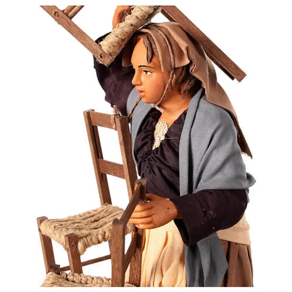 Femme avec 4 chaises crèche napolitaine 30 cm