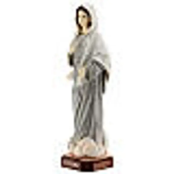 Notre-Dame de Medjugorje robe grise poudre de marbre 20 cm