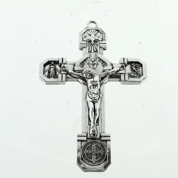 Croix du Pardon en métal argenté 11x7cm avec livret francais et anglais