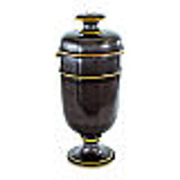 Urne amphore noire détails or 18x51 cm 5 litres