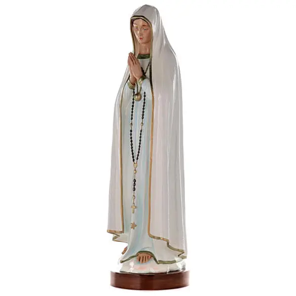 Statue Notre Dame de Fatima marbre reconstitué 83cm peinte
