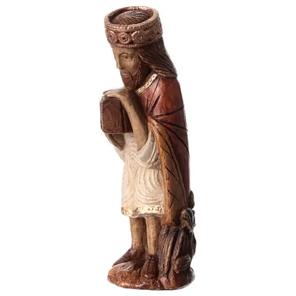 Roi Mage d'Asie Crèche d'Autun peint polychrome Bethléem