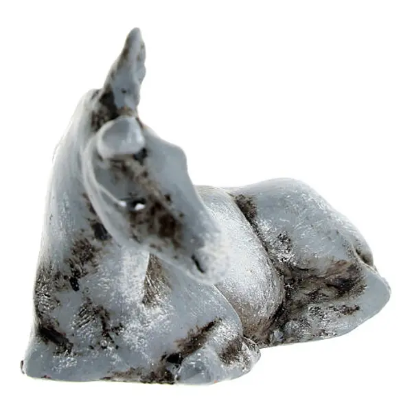 Âne allongé terre cuite crèche napolitaine 10 cm peint main