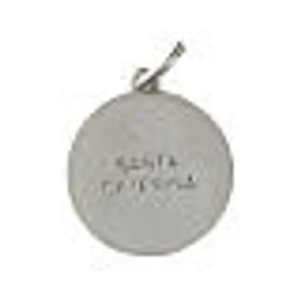Médaille ronde Sainte Catherine argent rhodié 16 mm